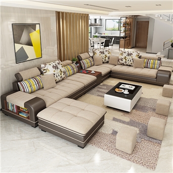 简约现代布艺沙发大小户型客厅转角可拆洗布沙发组合整装家具