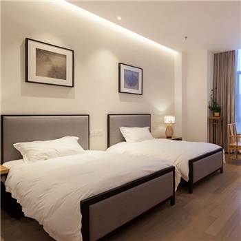 新中式实木双人床1.2m1.8米1.5米五星级高档酒店宾馆标间全套家具